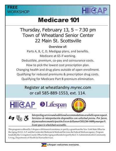 Medicare 101 class flyer